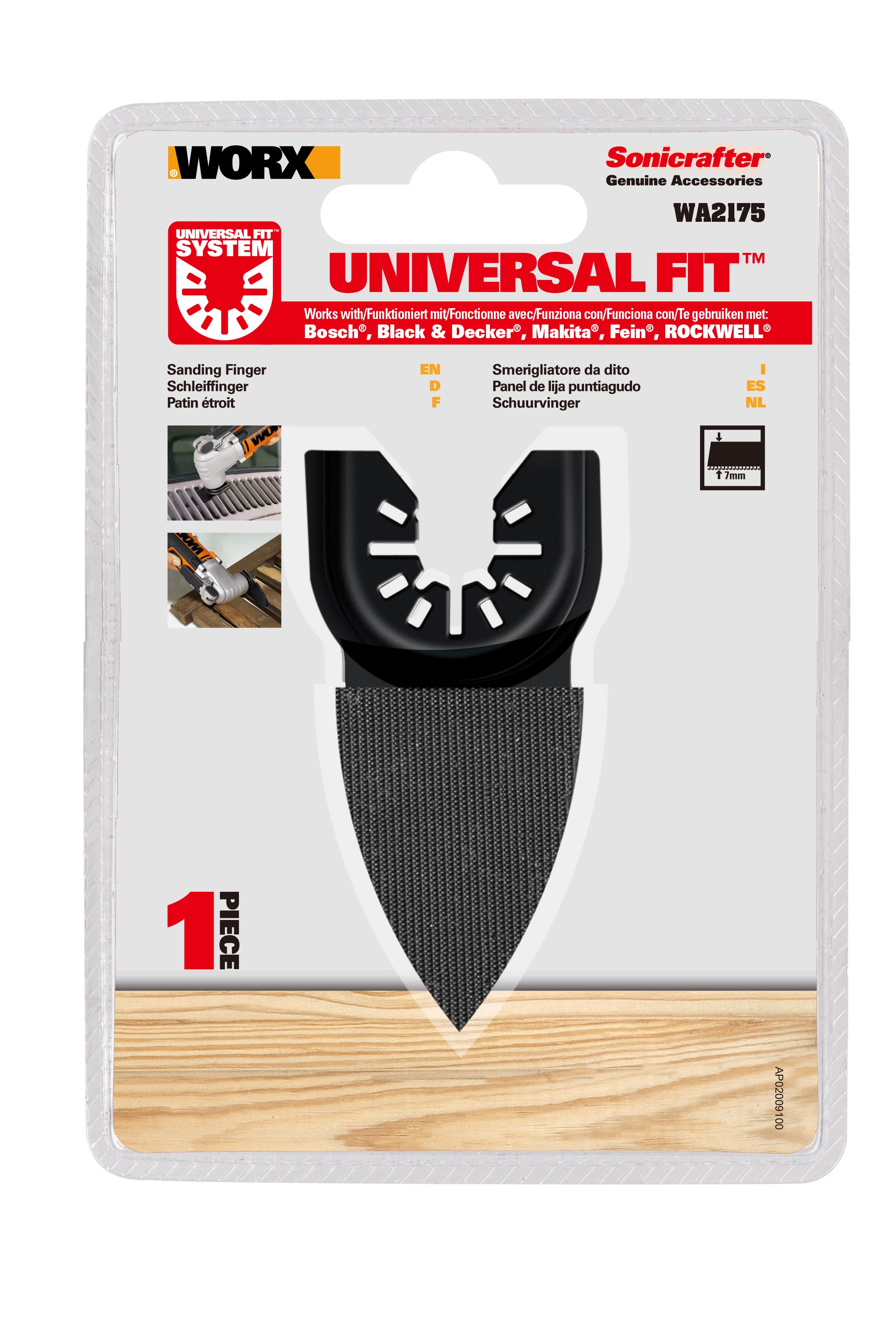Worx Sonicrafter WA2175 finger slibeplade 7mm