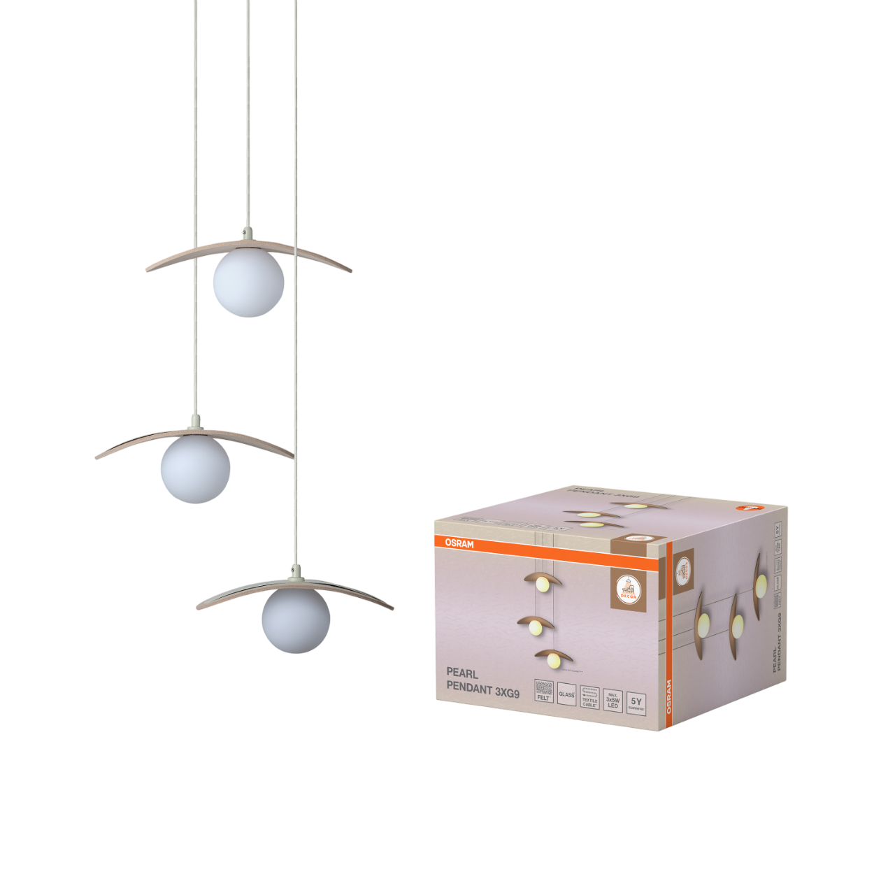Osram Decor Pearl 3 Pendel i beige