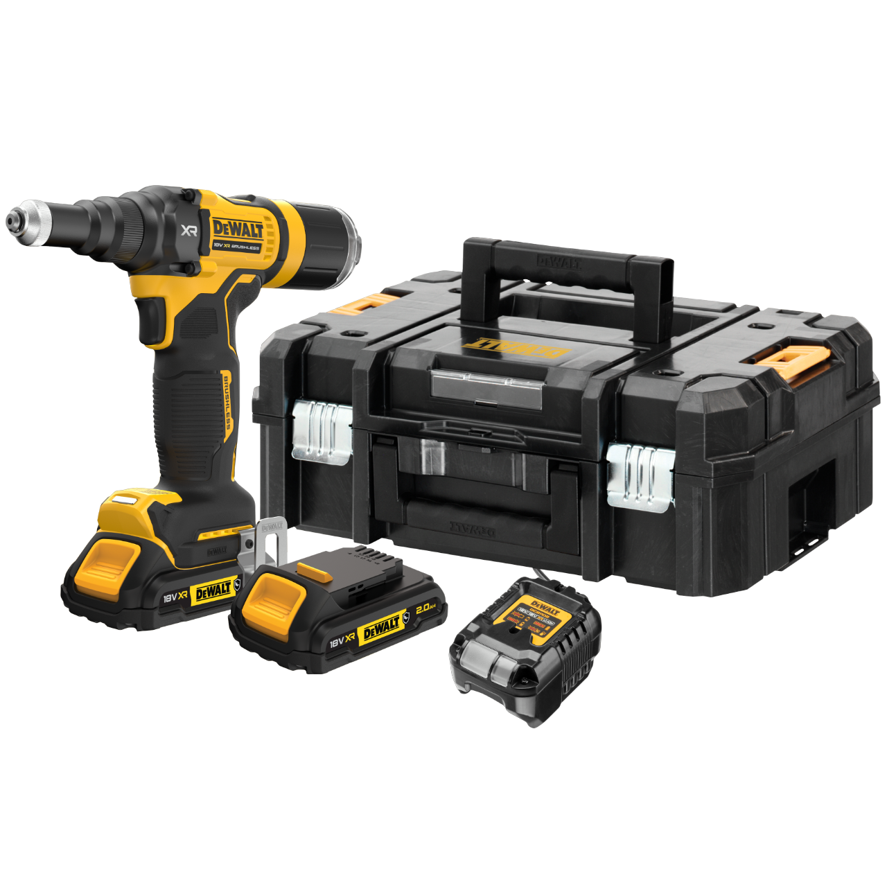 DeWALT DCF403D2GT-QW 18V XR Blindnittepistol med 2 stk. 2,0Ah GFN batteri og lader