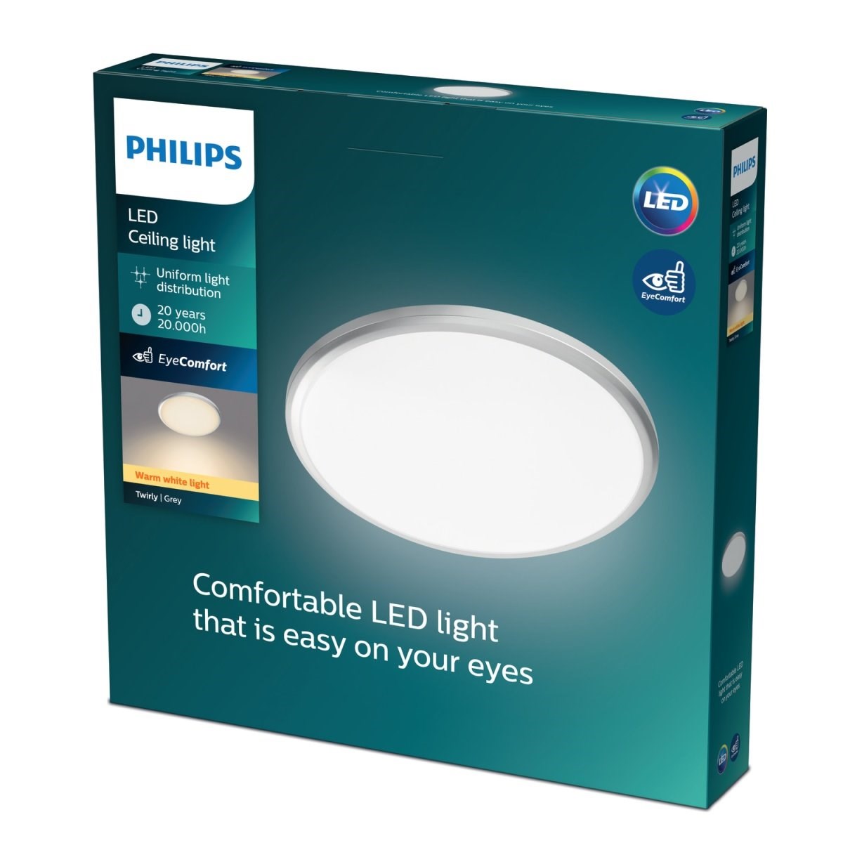 Philips Twirly loftlampe Ø35 LED 17W 2700K i grå - 318158716