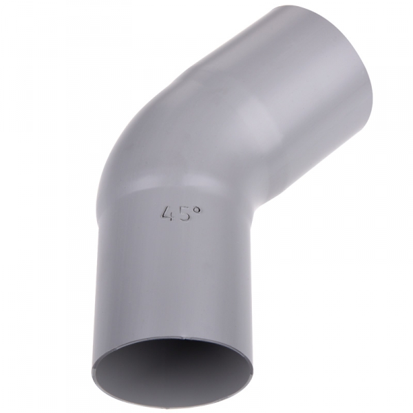 Plastmo plast 45 gr. bøjning 75 mm i grå
