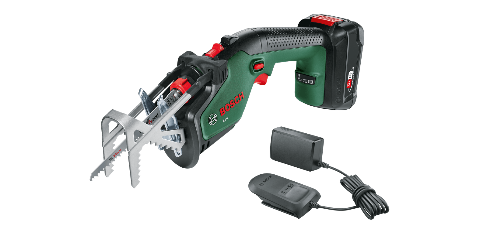 Bosch Keo 18V Batteridrevet havesav med batteri og lader