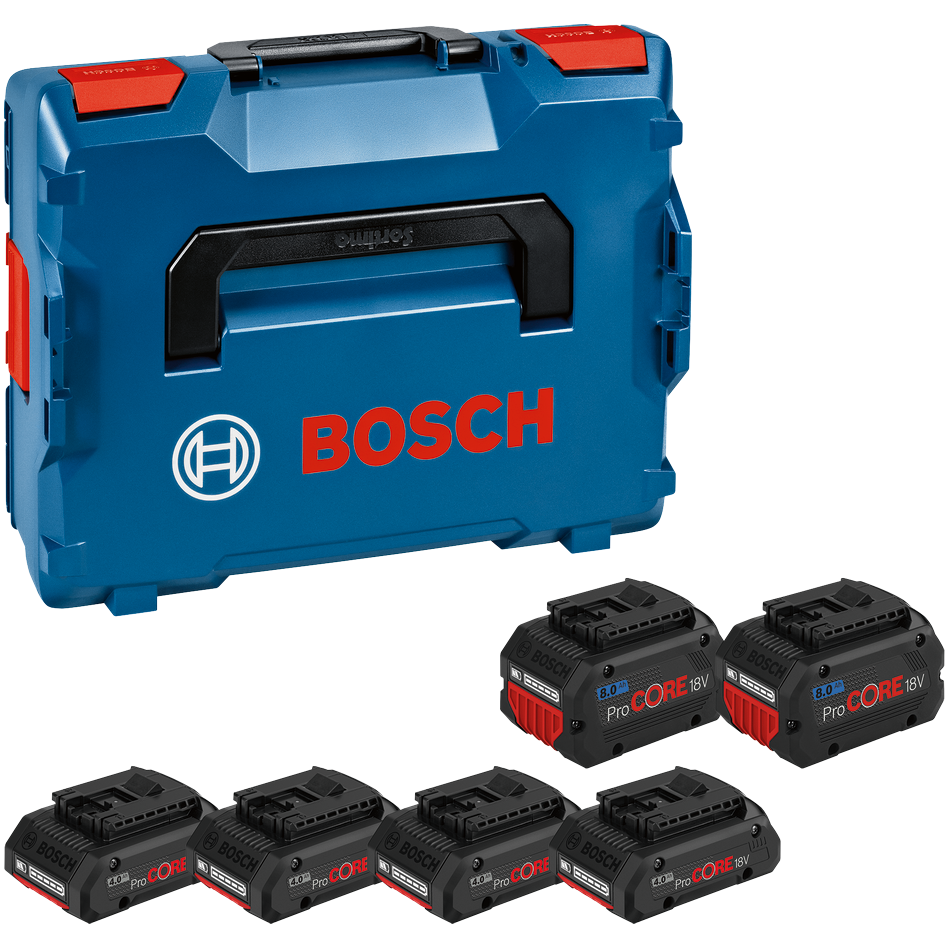 Bosch Professional 18V Batteripakke med 4 stk. ProCORE 4,0Ah og 2 stk. ProCORE 8,0Ah