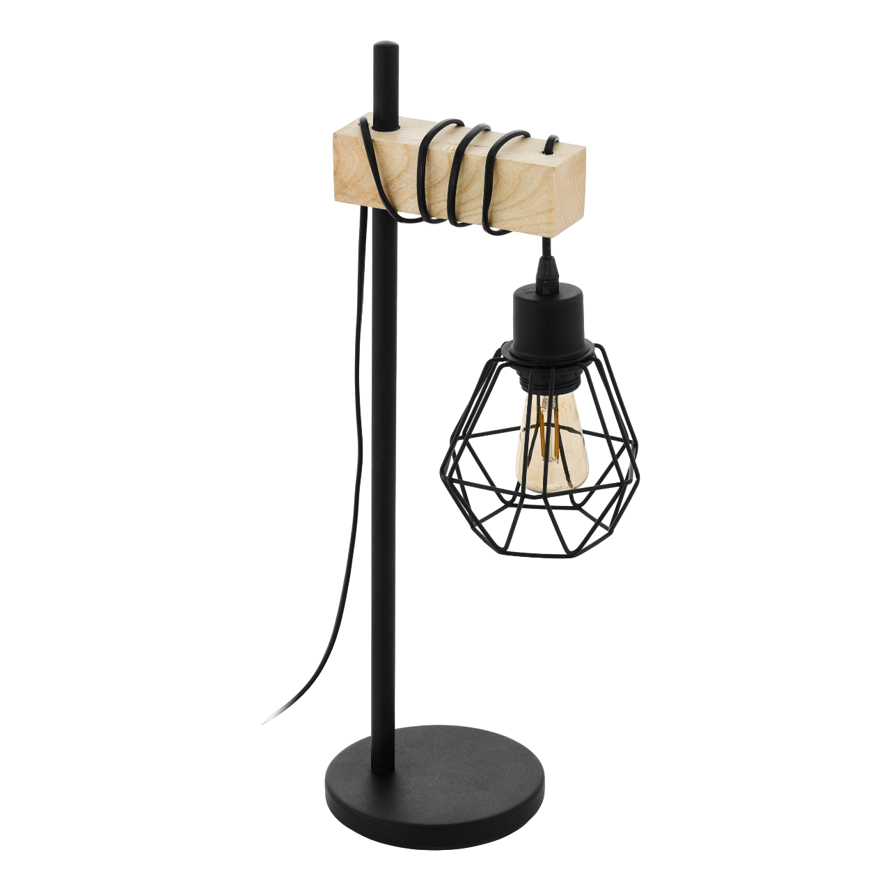 EGLO Townshend Bordlampe i stål/træ