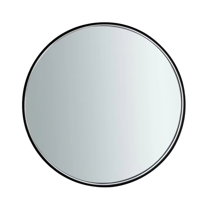 Milobad CL066 Spejl med LED-lys og sort ramme Ø60 cm