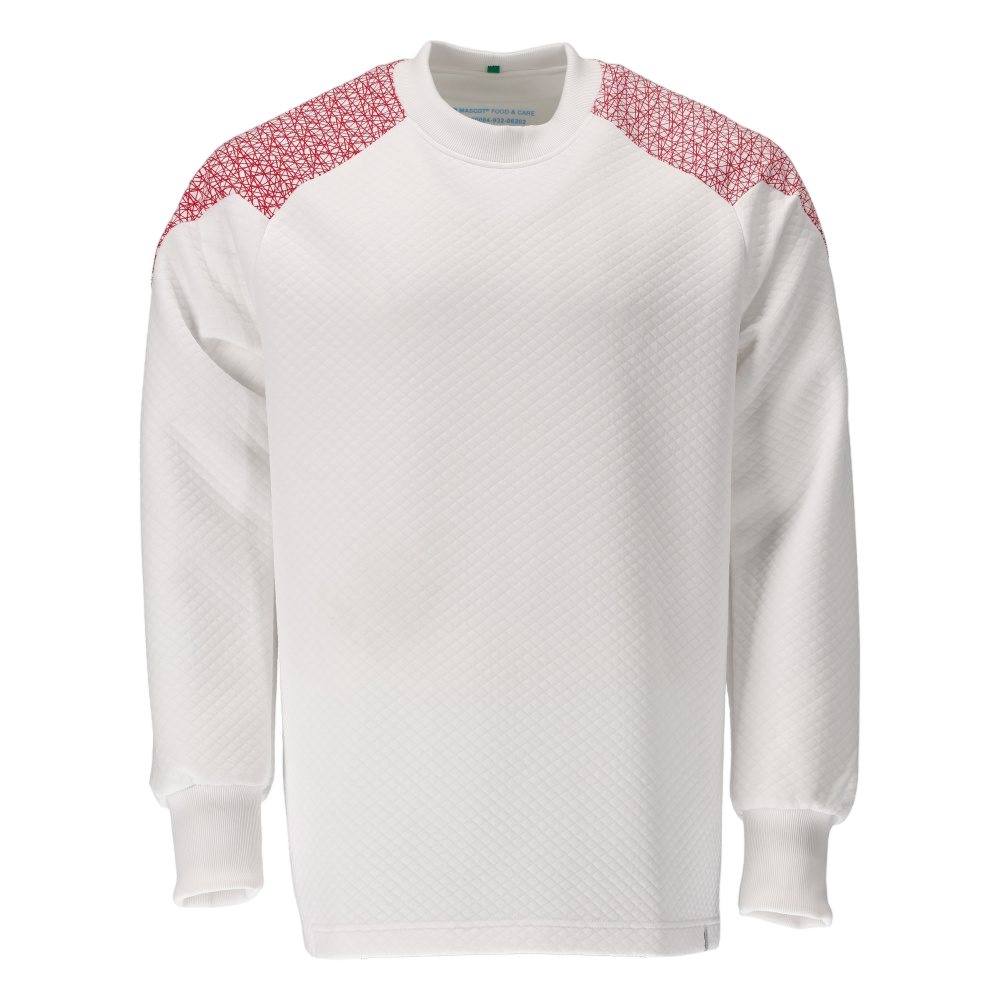 Mascot Food & Care Sweatshirt i hvid/signalrød - Str. 2XL