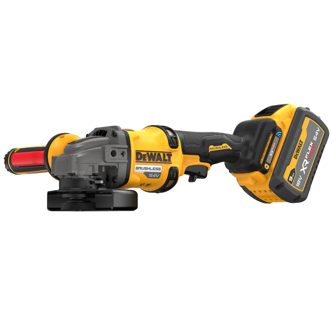 Dewalt DCG418SHDX2-QW 54V XR Flexvolt Vinkelsliber med 2 stk. 9,0Ah batteri og lader