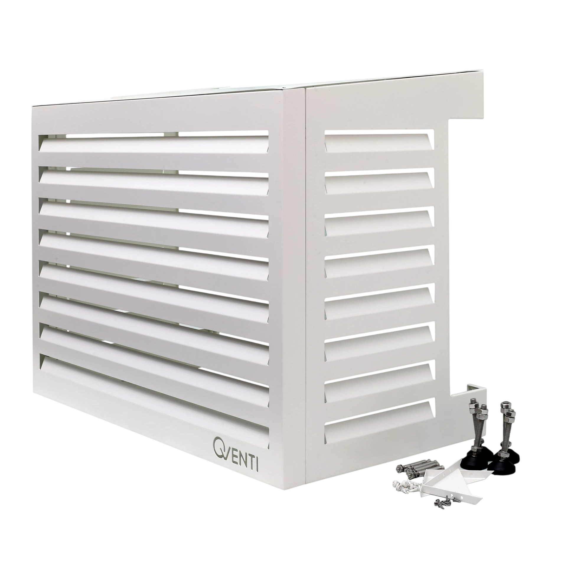 Qventi CAL100BW Varmepumpeskjuler i aluminium hvid