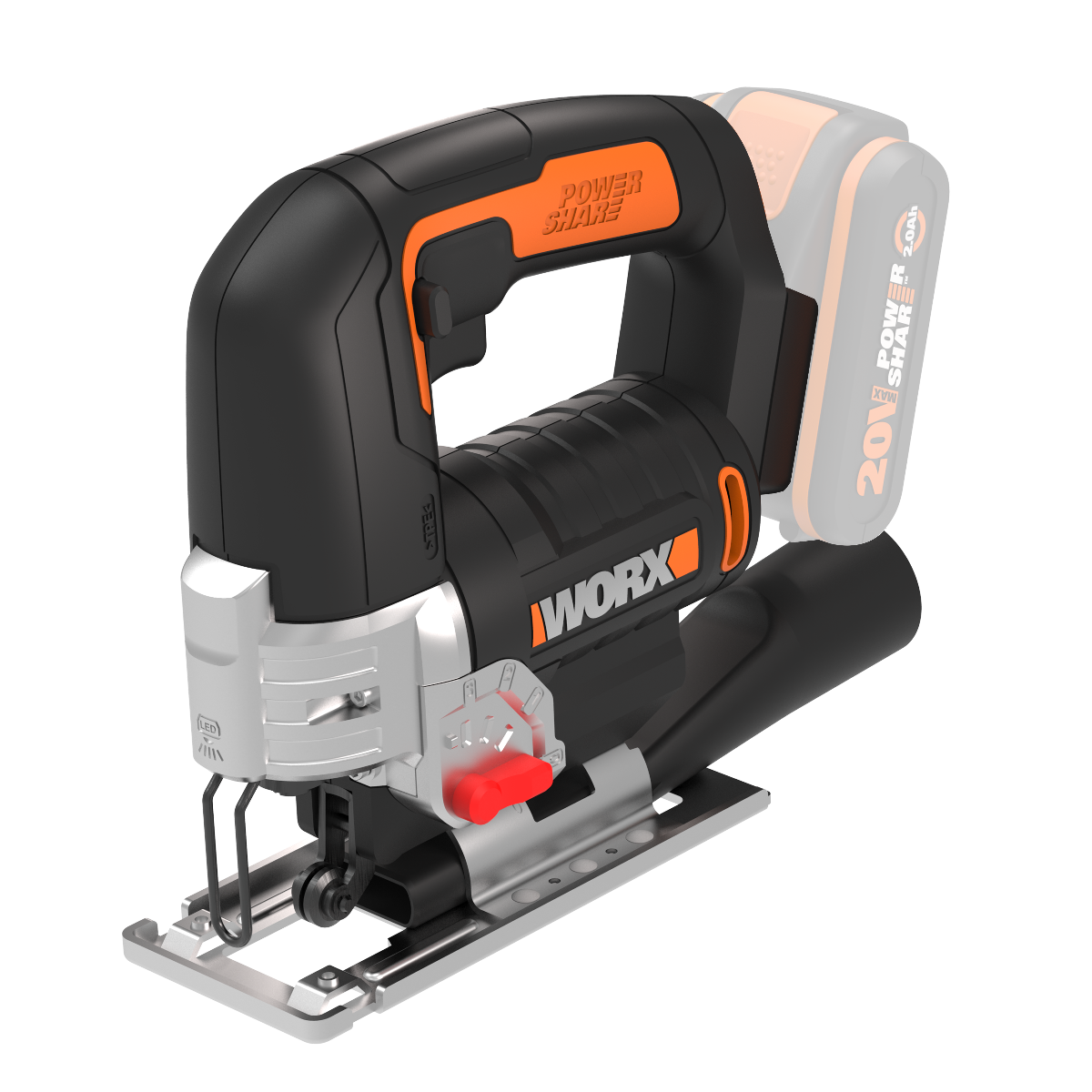 Worx WX543.9 20V PowerShare Stiksav – Solo
