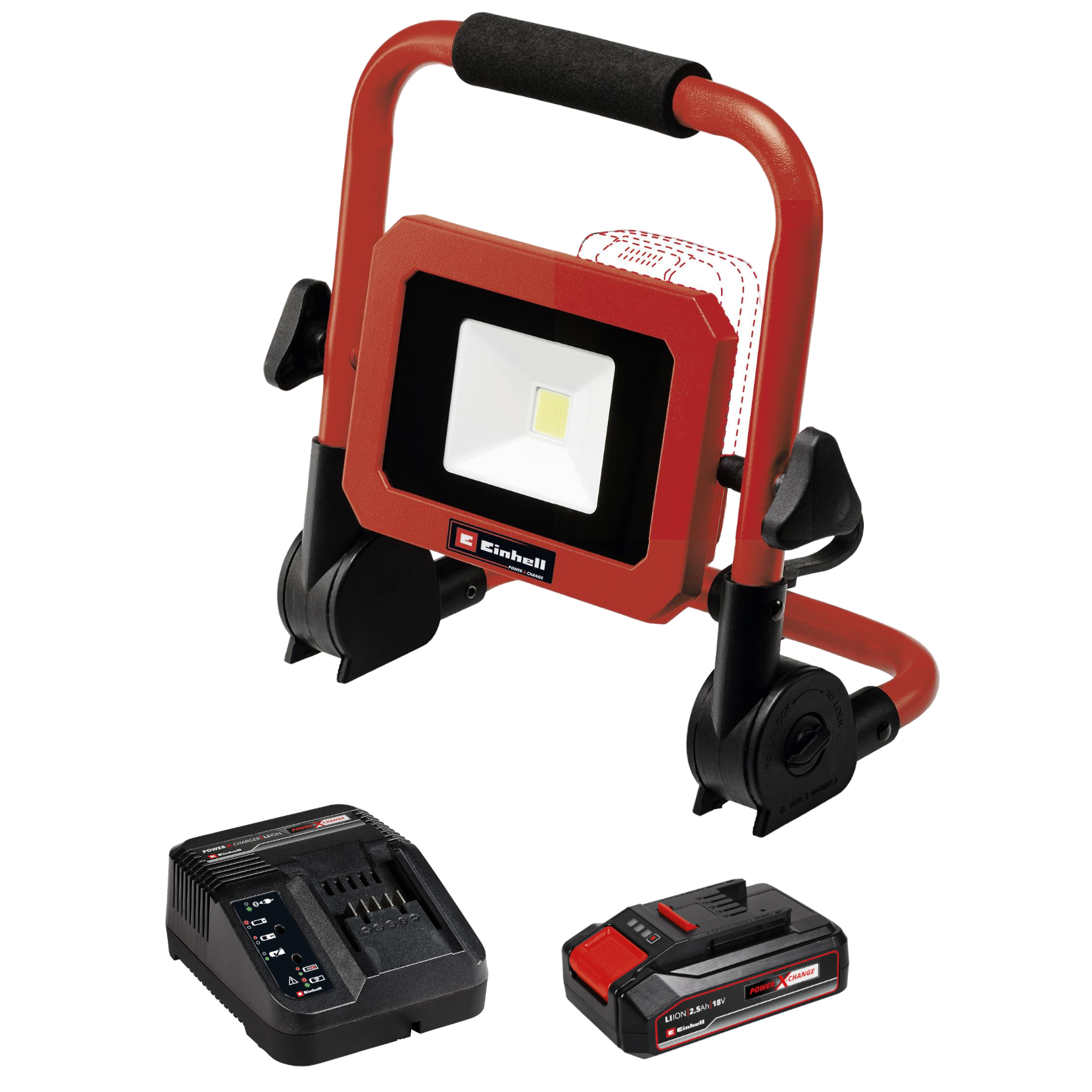 Einhell TC-CL 18/1800 Li Arbejdslampe med 2,5Ah batteri og lader