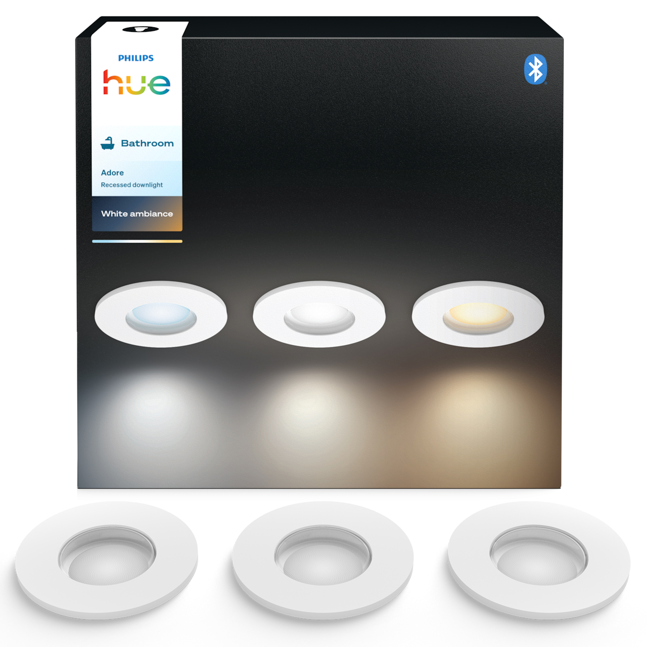 Philips Hue Adore WA BT Indbygningsspot i hvid - 3 stk.