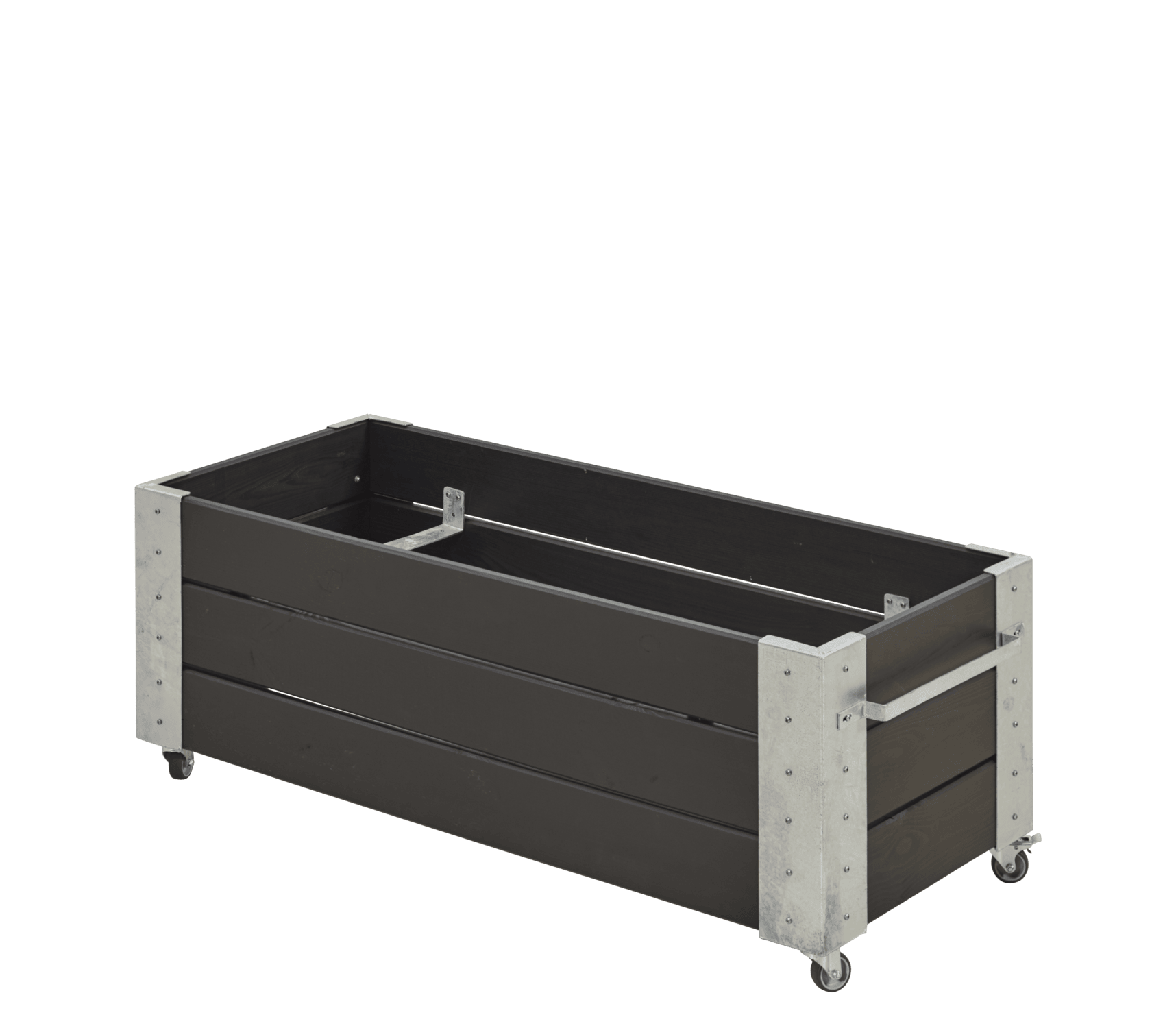 Plus Cubic Blomsterkasse med hjul 120×45 cm - Sort