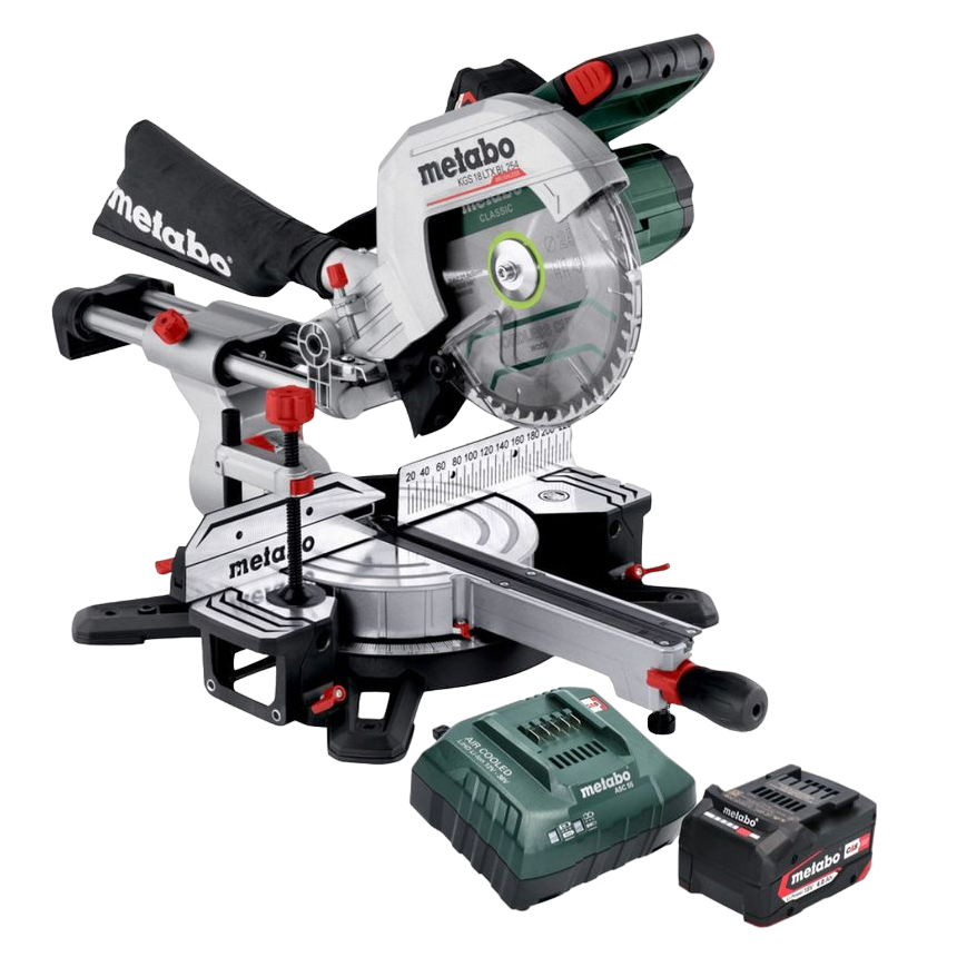 Metabo KGS 18 LTX BL 216 Kap-/geringssav med 4,0Ah batteri og lader