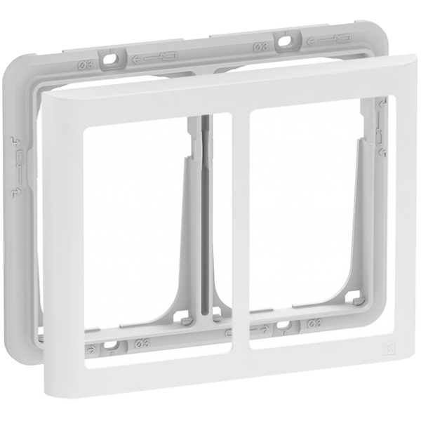 LK FUGA Soft designramme med monteringsramme 2x1 1/2 modul hvid