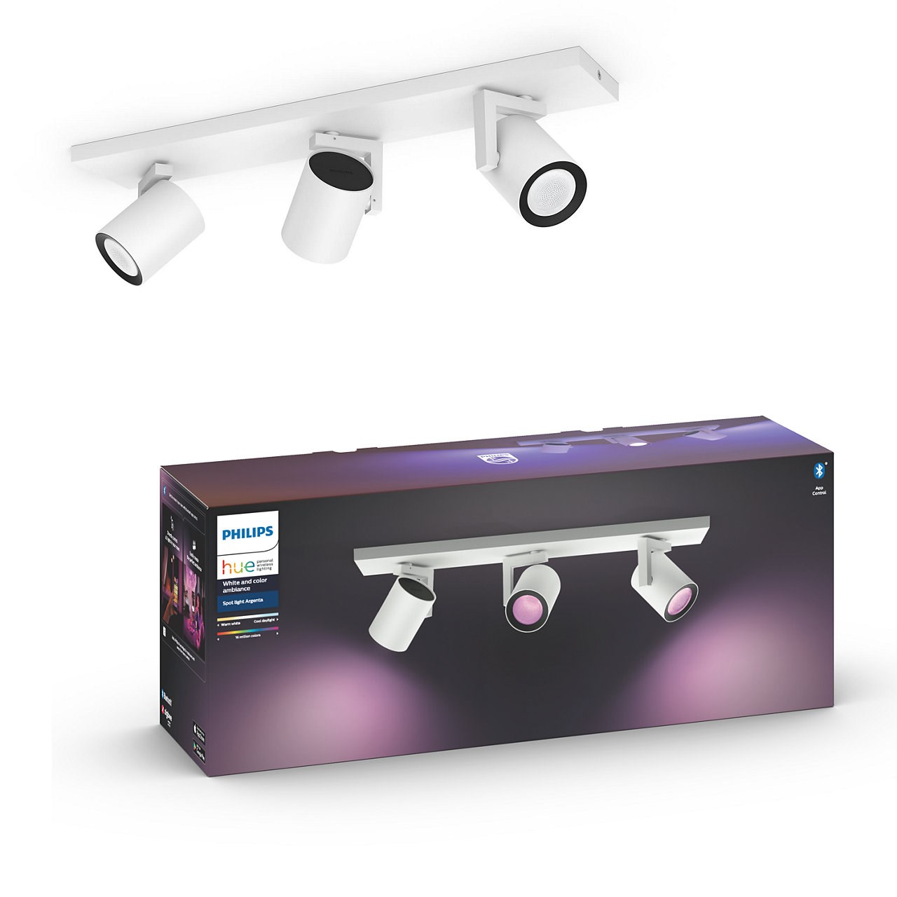 Philips Hue Argenta WCA BT Triple spot i hvid