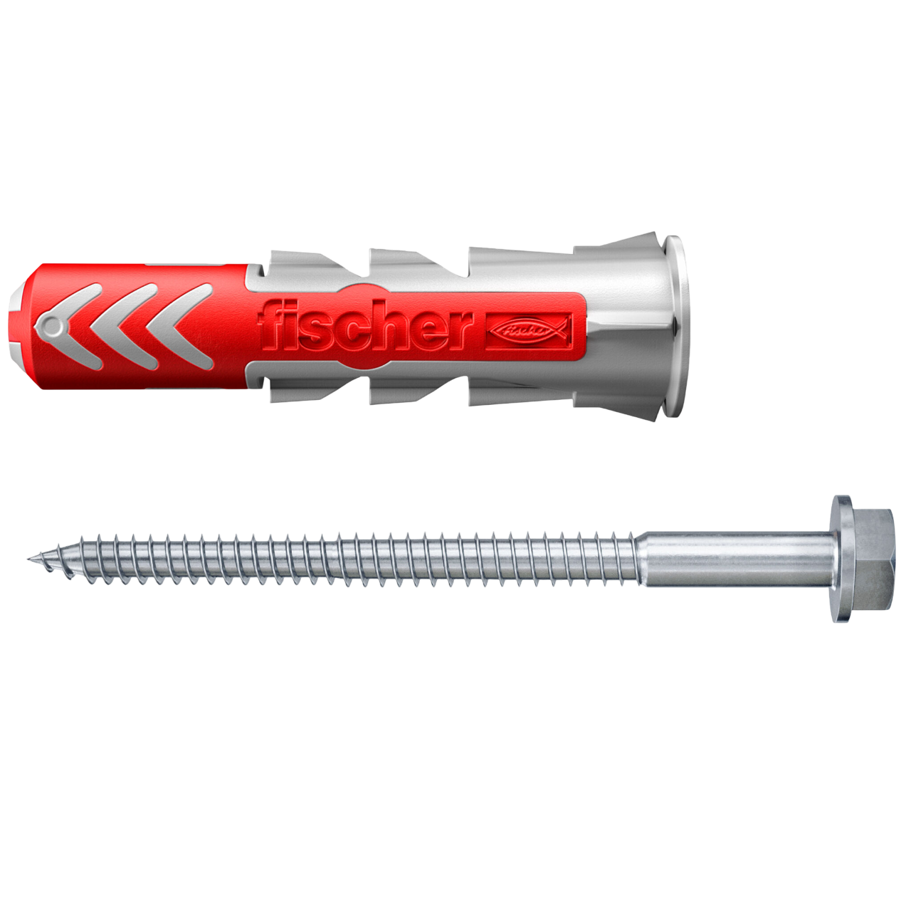 Fischer DuoPower 10 x 50 mm S Universel nylonplug med skrue - 4 stk.