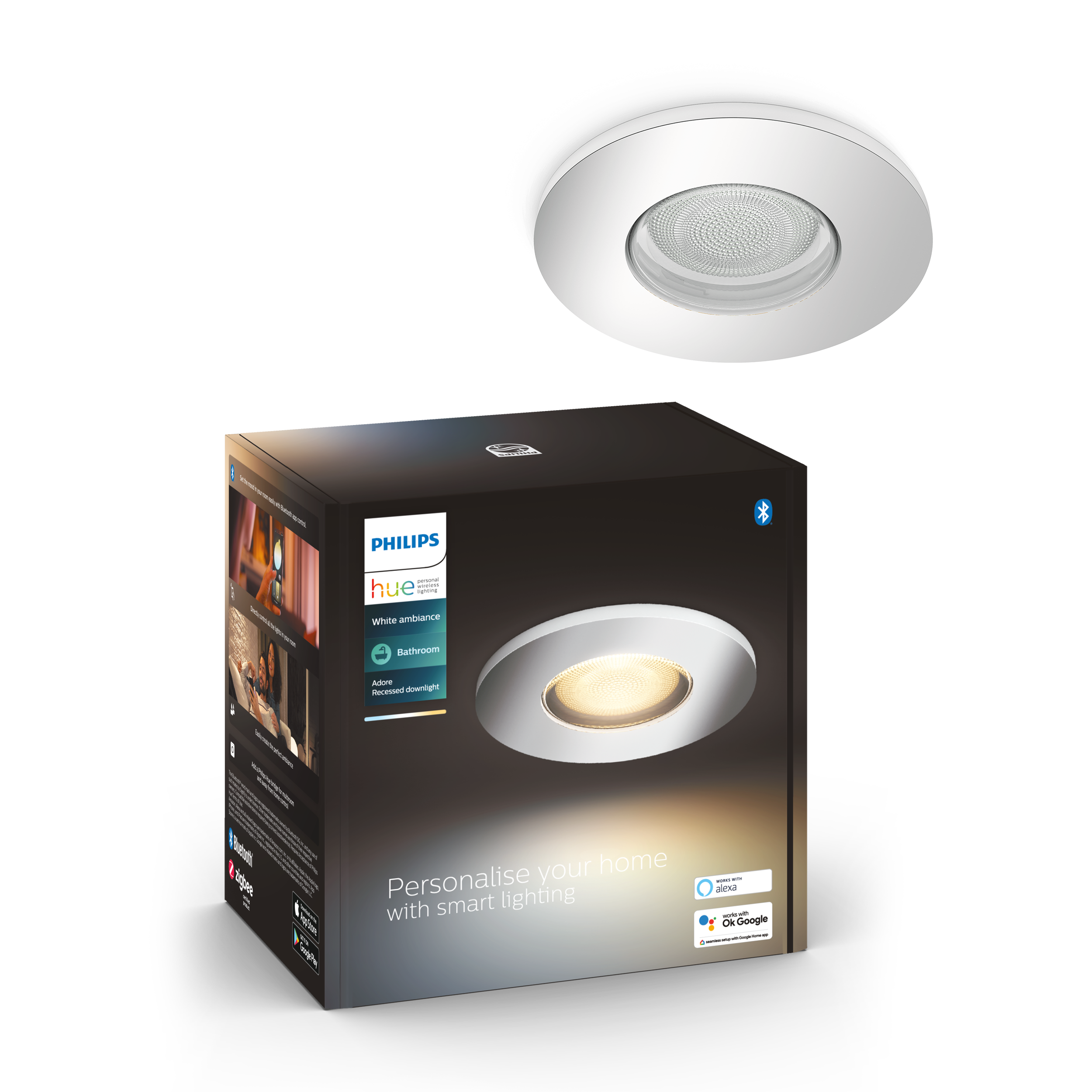 Philips Hue Adore WA BT Indbygningsspot i sølv