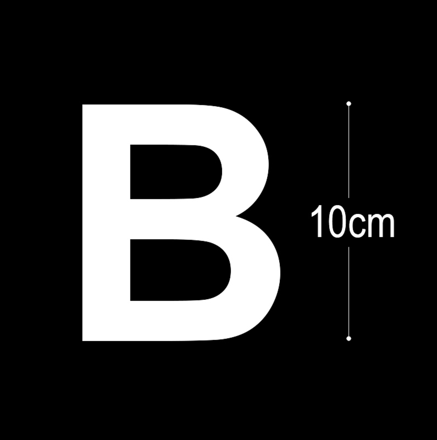 Allux Foliebogstav B i hvid 10 cm