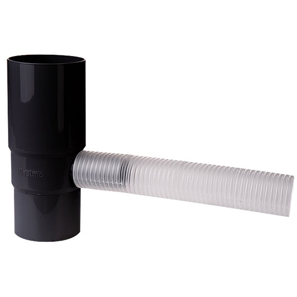 Plastmo plast vandudtag 75 mm med flexslange i sort