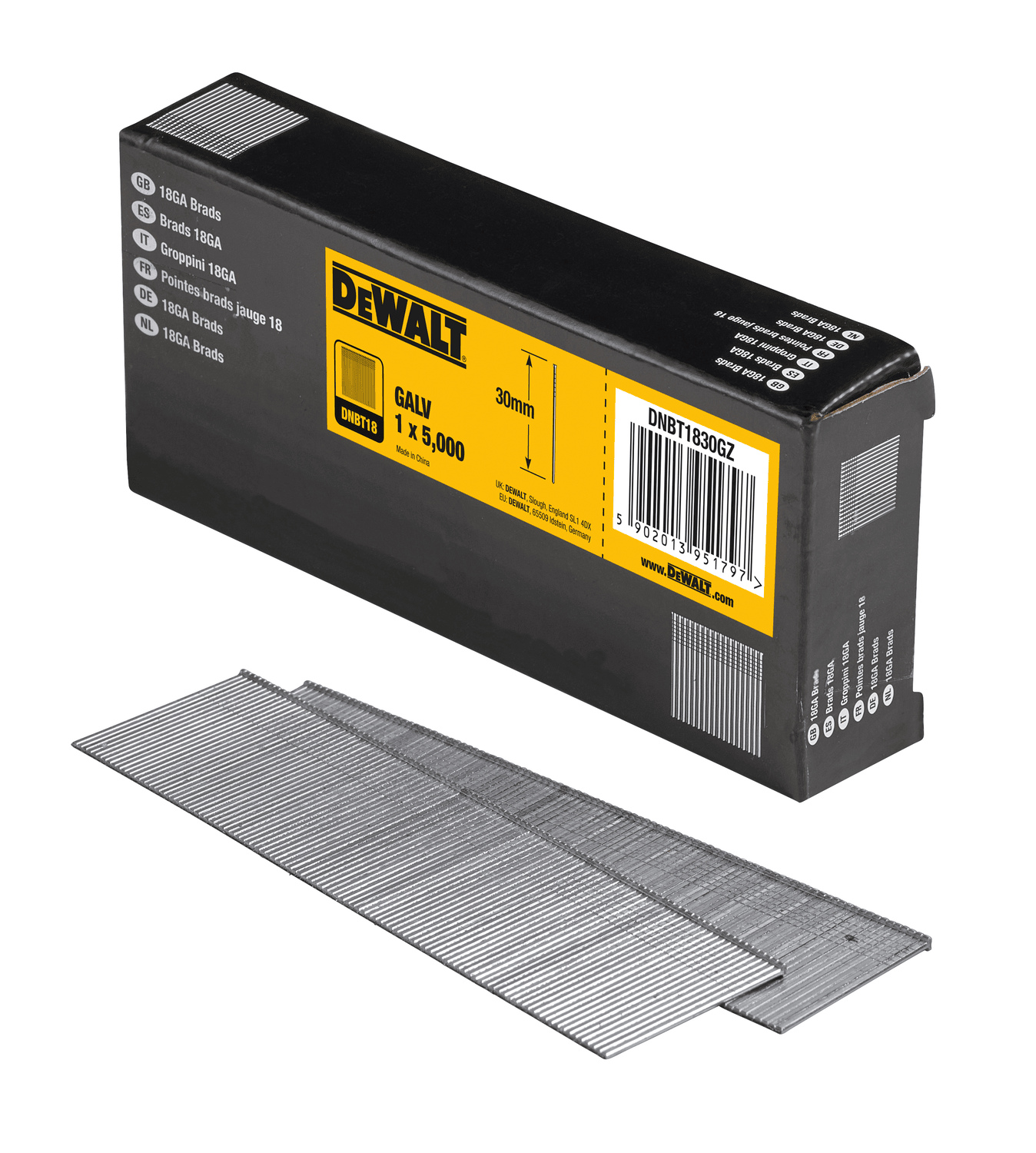 DeWALT 18GA Dykker 1,2x30mm galvaniseret - 5000 stk.