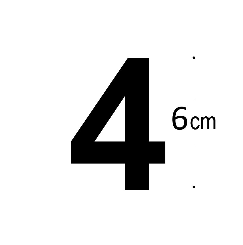 Allux Folietal nr. 4 i sort 6 cm
