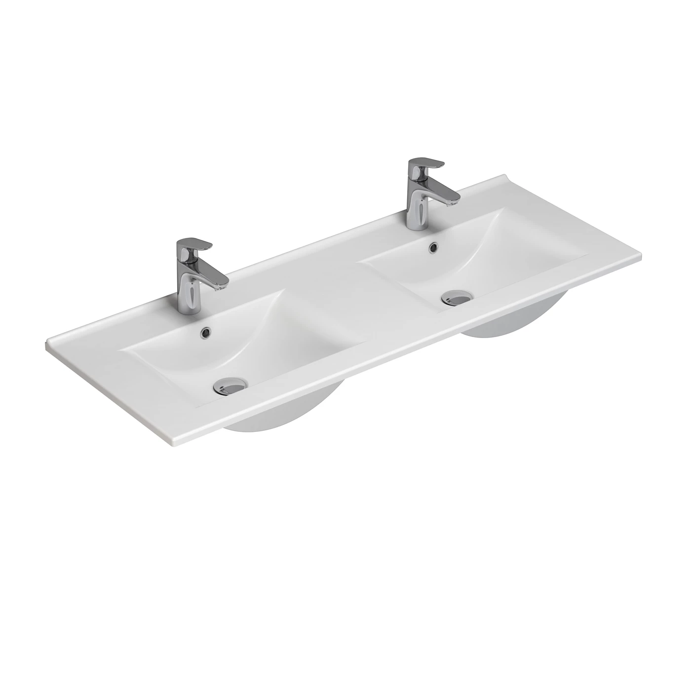 Scanbad Multo+ Amber dobbelt håndvask 120 cm porcelæn hvid