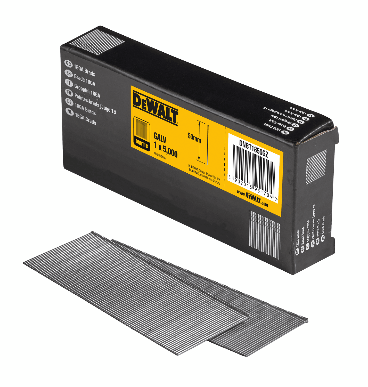 DeWALT 18GA Dykker 1,2x50mm galvaniseret - 5000 stk.