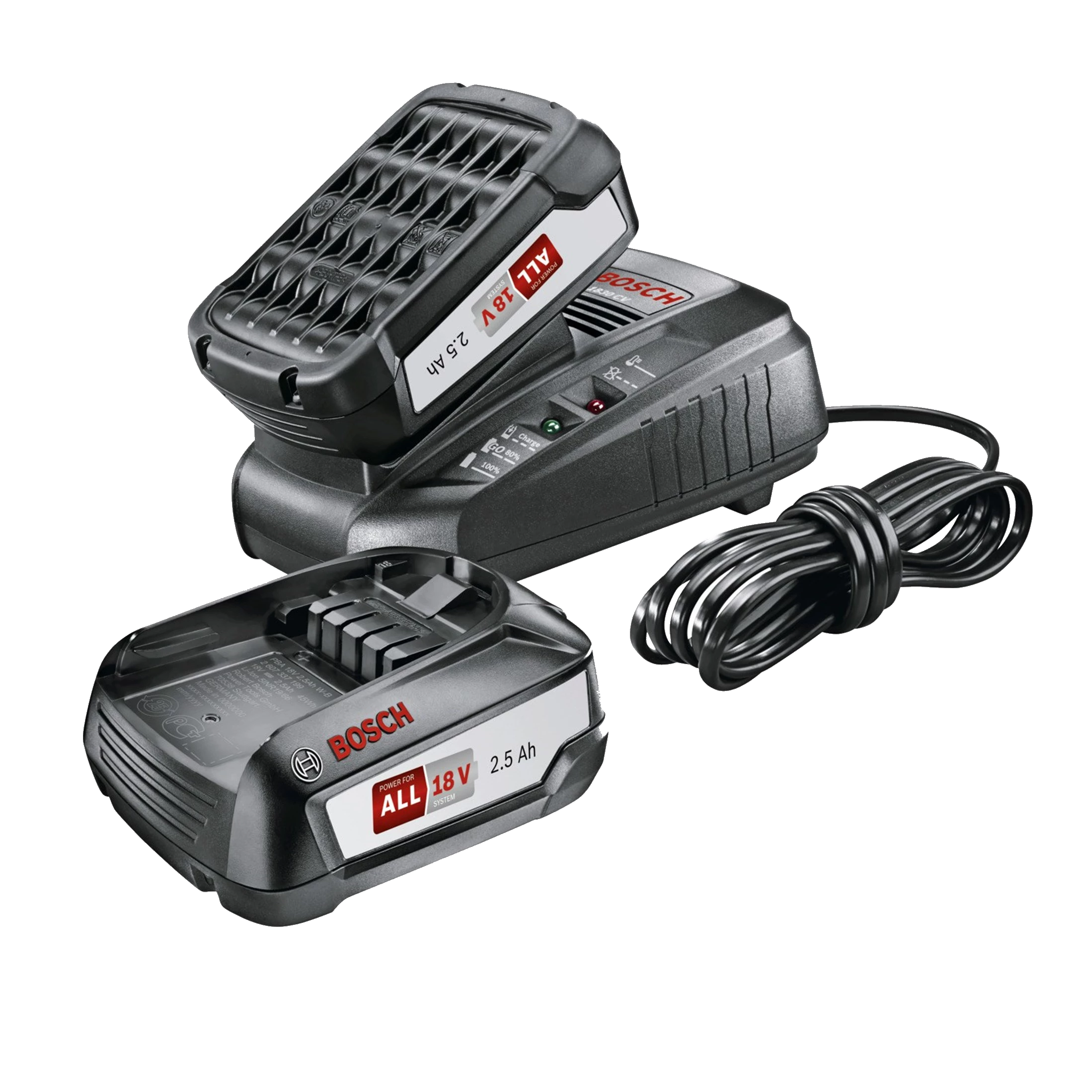 Bosch 18V Startsæt med 2 stk. 2,5 Ah batteri og lader