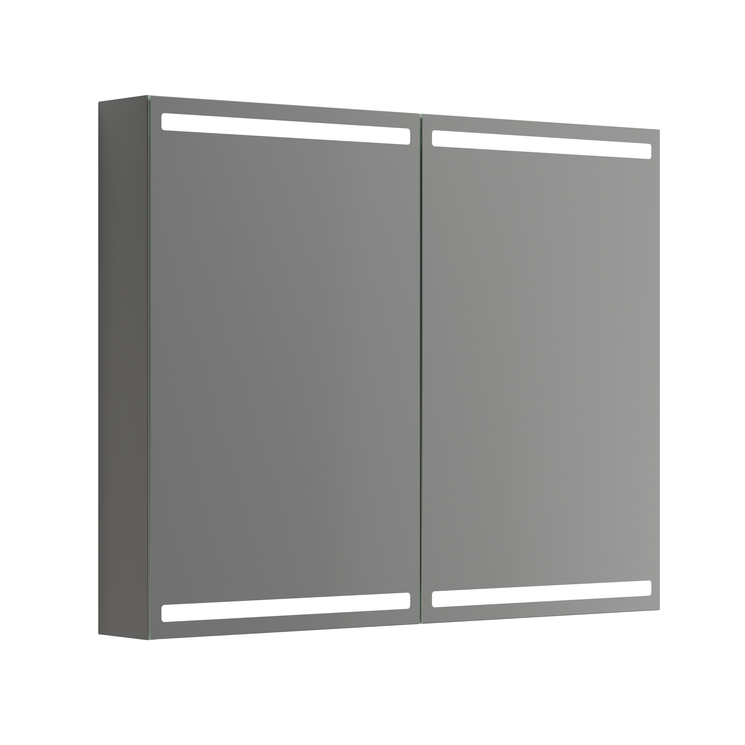 Scanbad Luna Level Spejlskab 80x100 cm m/2 låger - grå mat