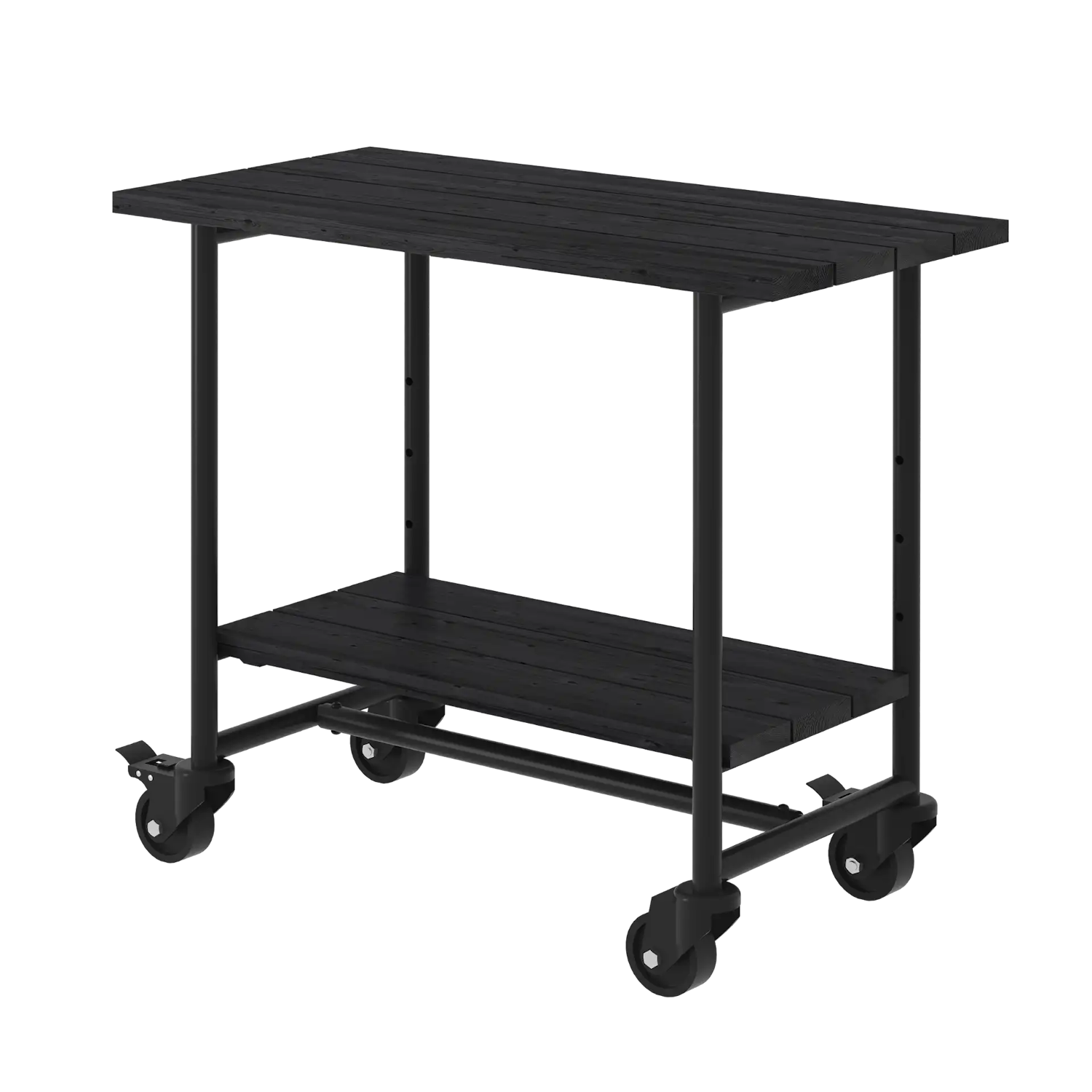 Plus Urban Picnic plante/grillbord med 1 hylde i sort/sort stel