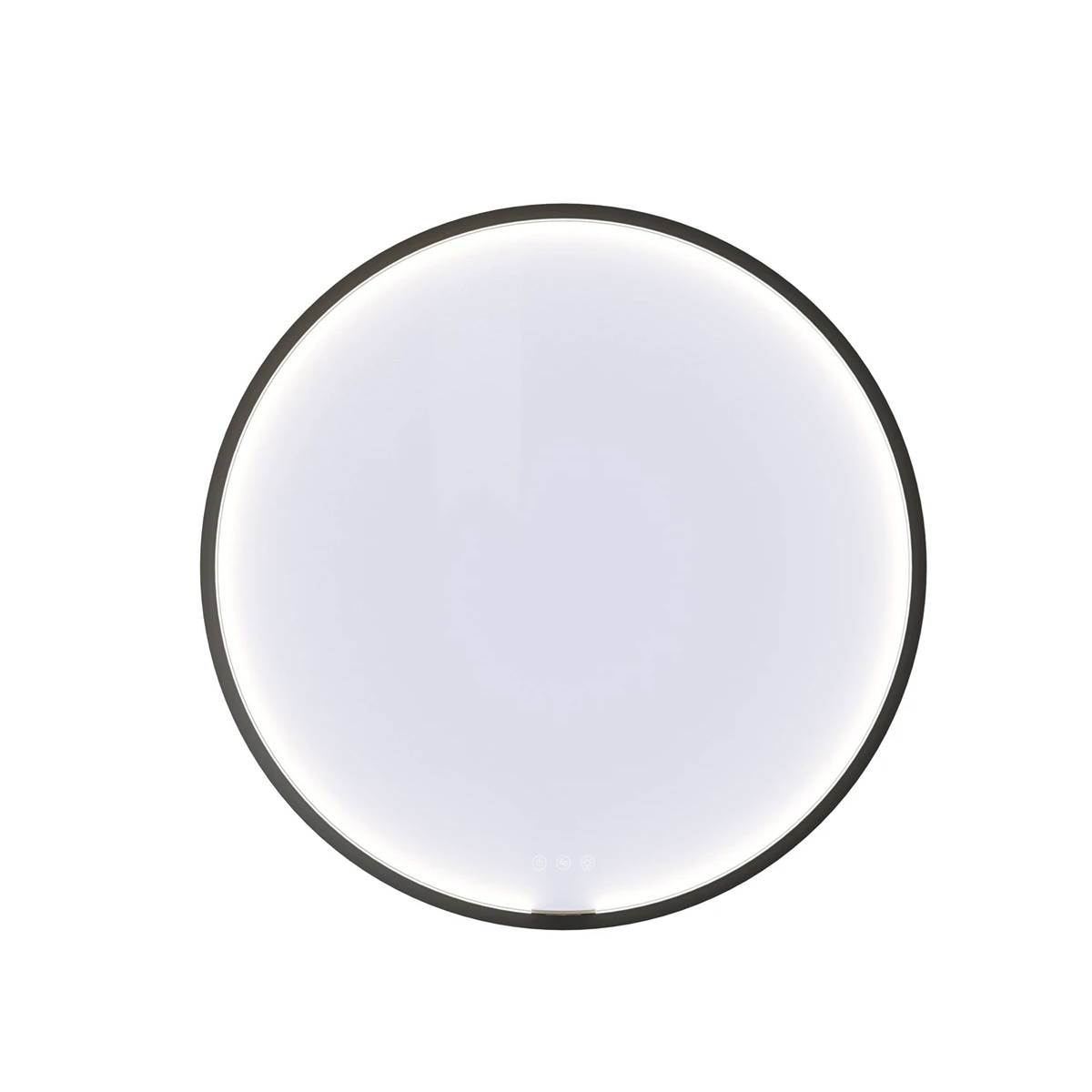 Scanbad Moon rammespejl med lysstyring ø75 cm - sort