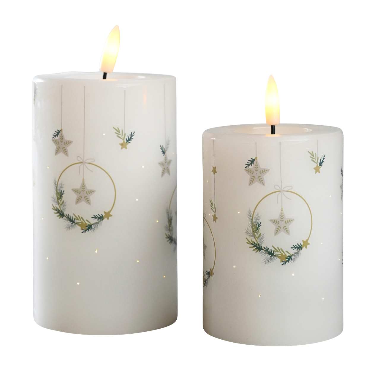 Det Gamle Apotek LED Bloklys med julemotiv