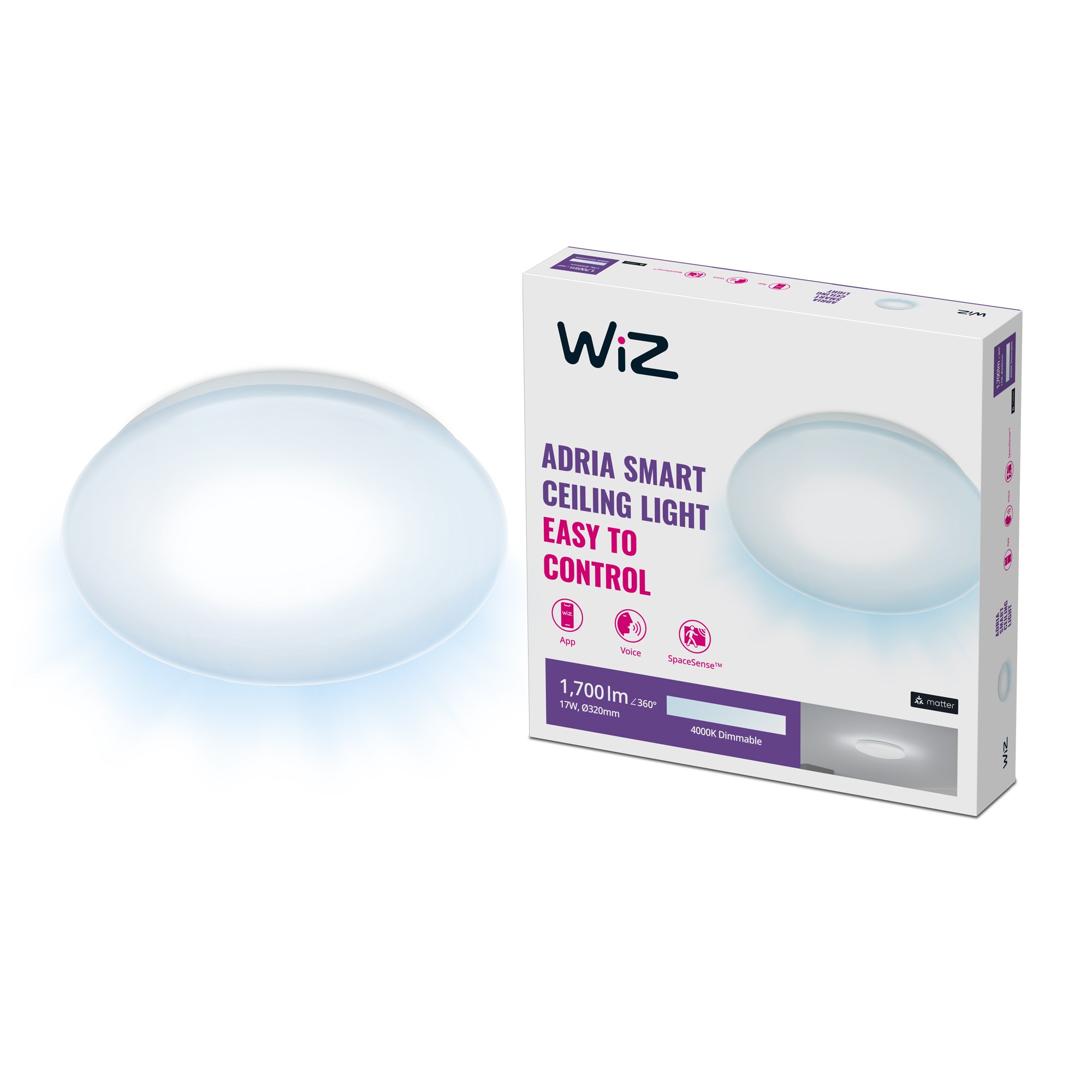 WiZ Adria White plafond 4000K