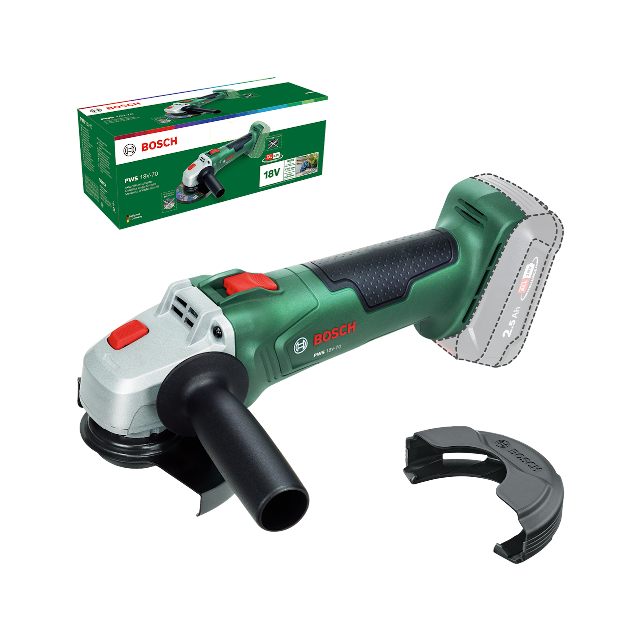 Bosch PWS 18V-70 Vinkelsliber 115 mm – Solo