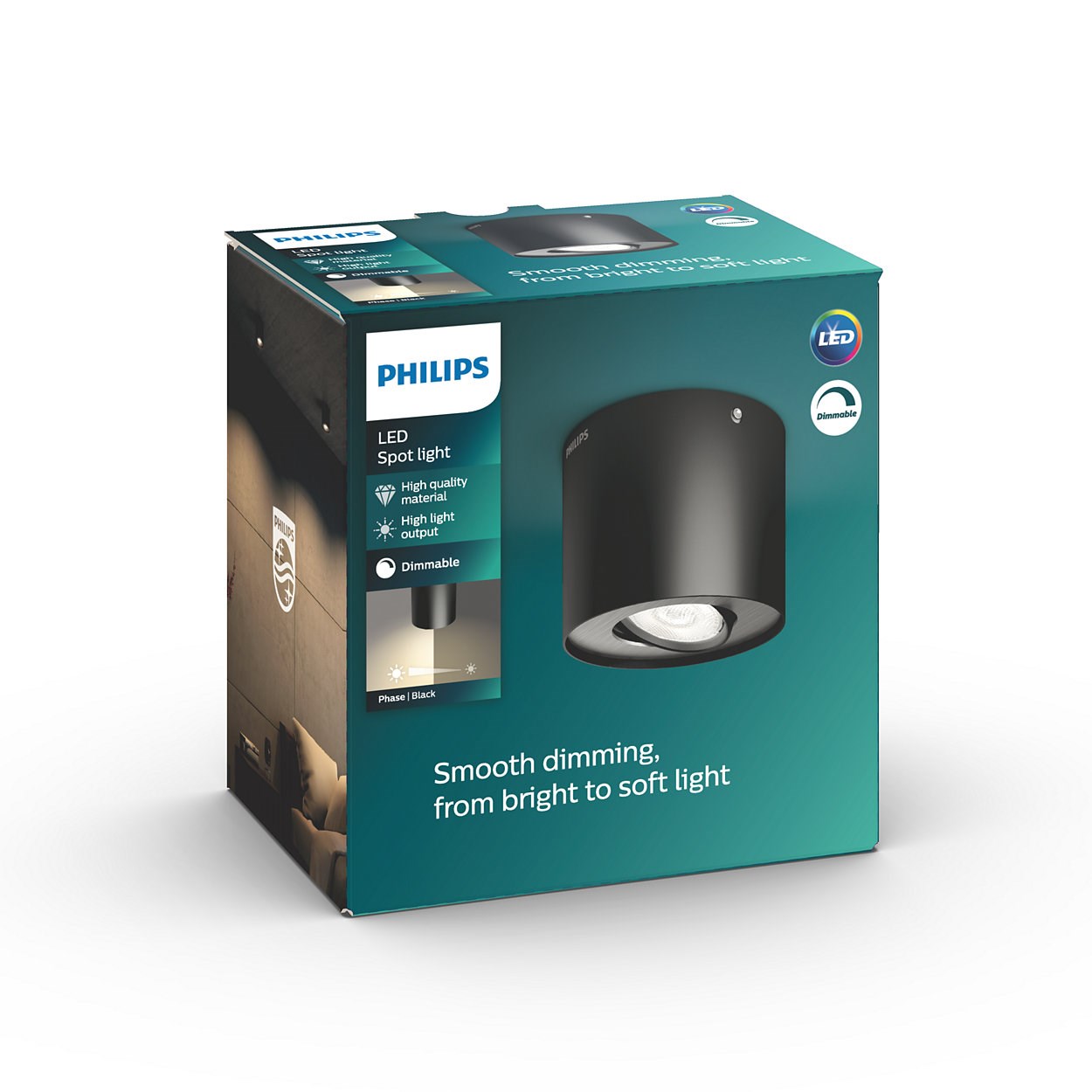 Philips myLiving Phase LED spot i sort - 533003016
