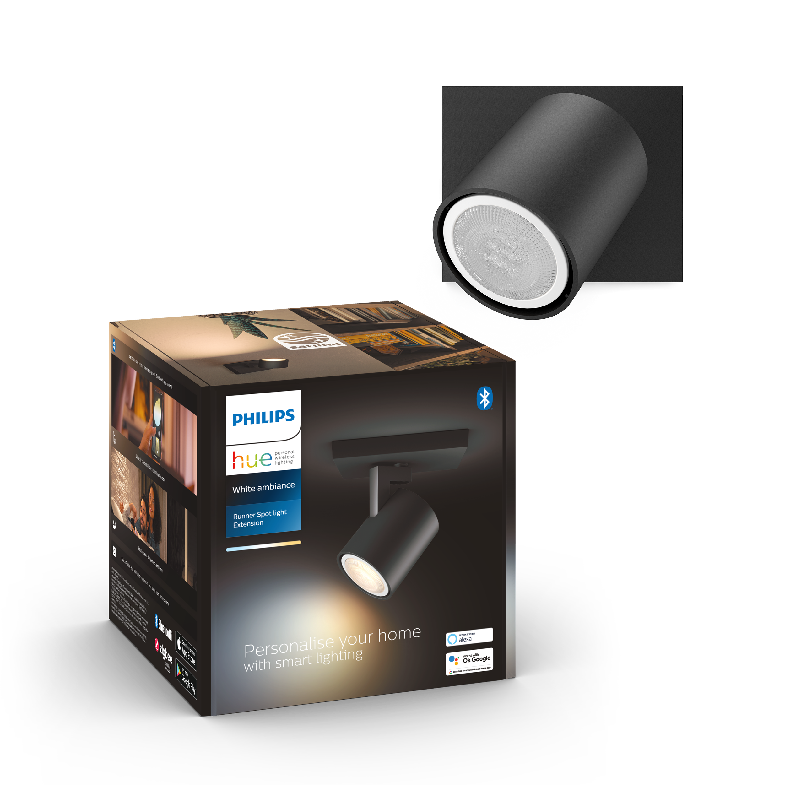 Philips Hue Runner BT WA Enkelt spot i sort