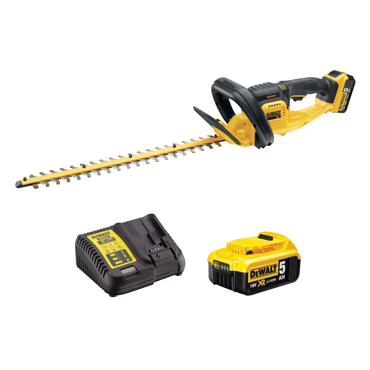 Dewalt DCM563P1-QW 18V XR Hækkeklipper med 5,0Ah batteri og lader