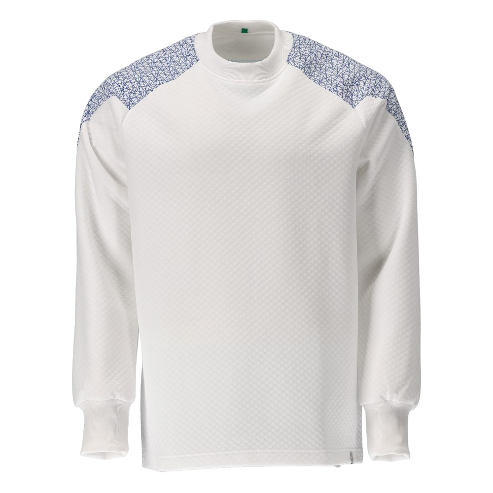 Mascot Food & Care Sweatshirt i hvid/azurblå - Str. 3XL
