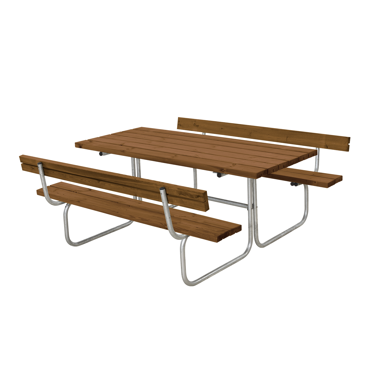 Plus Classic Bord/Bænkesæt med 2 ryglæn 177 cm - Grundmalet Teak