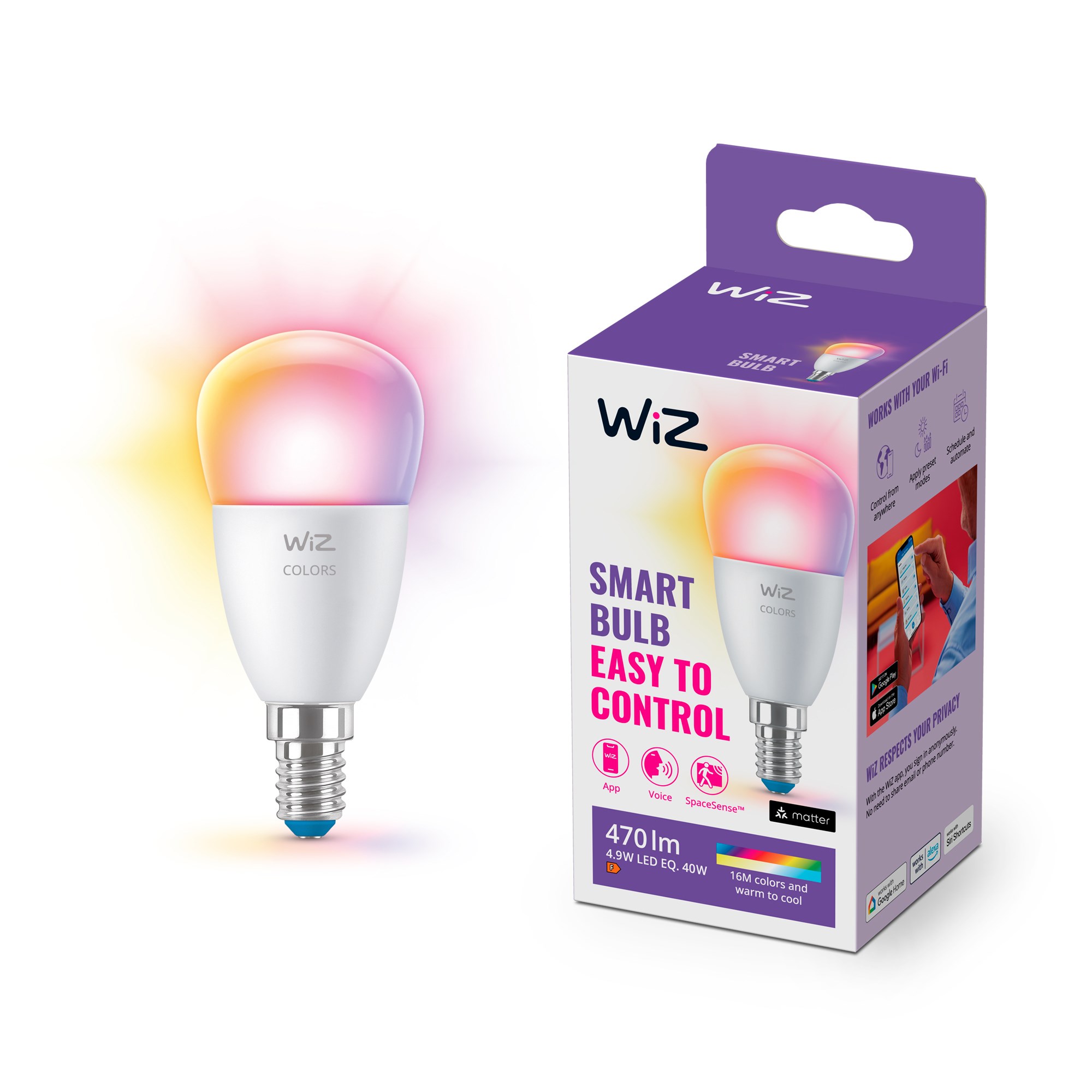 WiZ E14 P45 Colors and Tunable White Pære