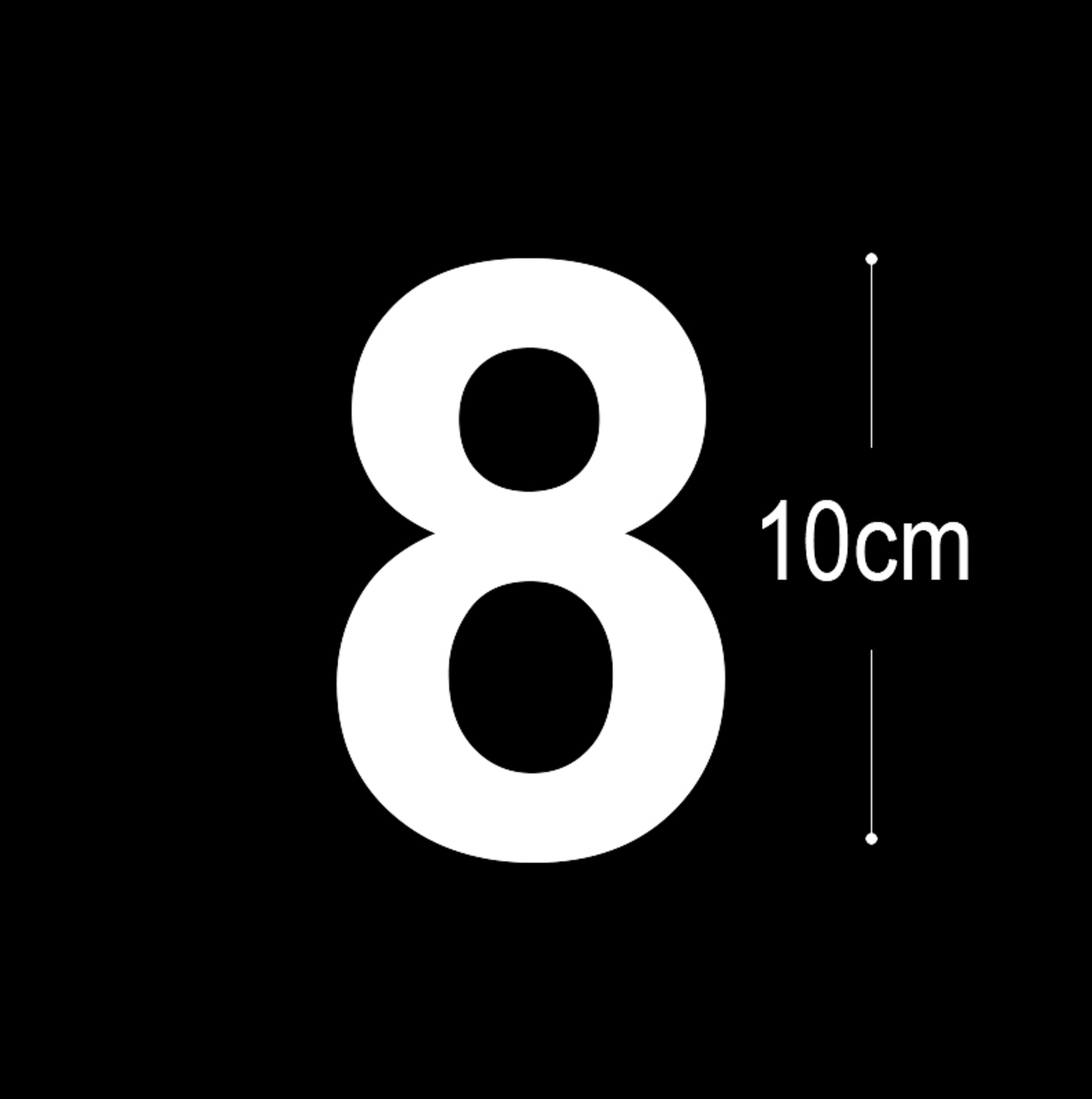 Allux Folietal nr. 8 i hvid 10 cm