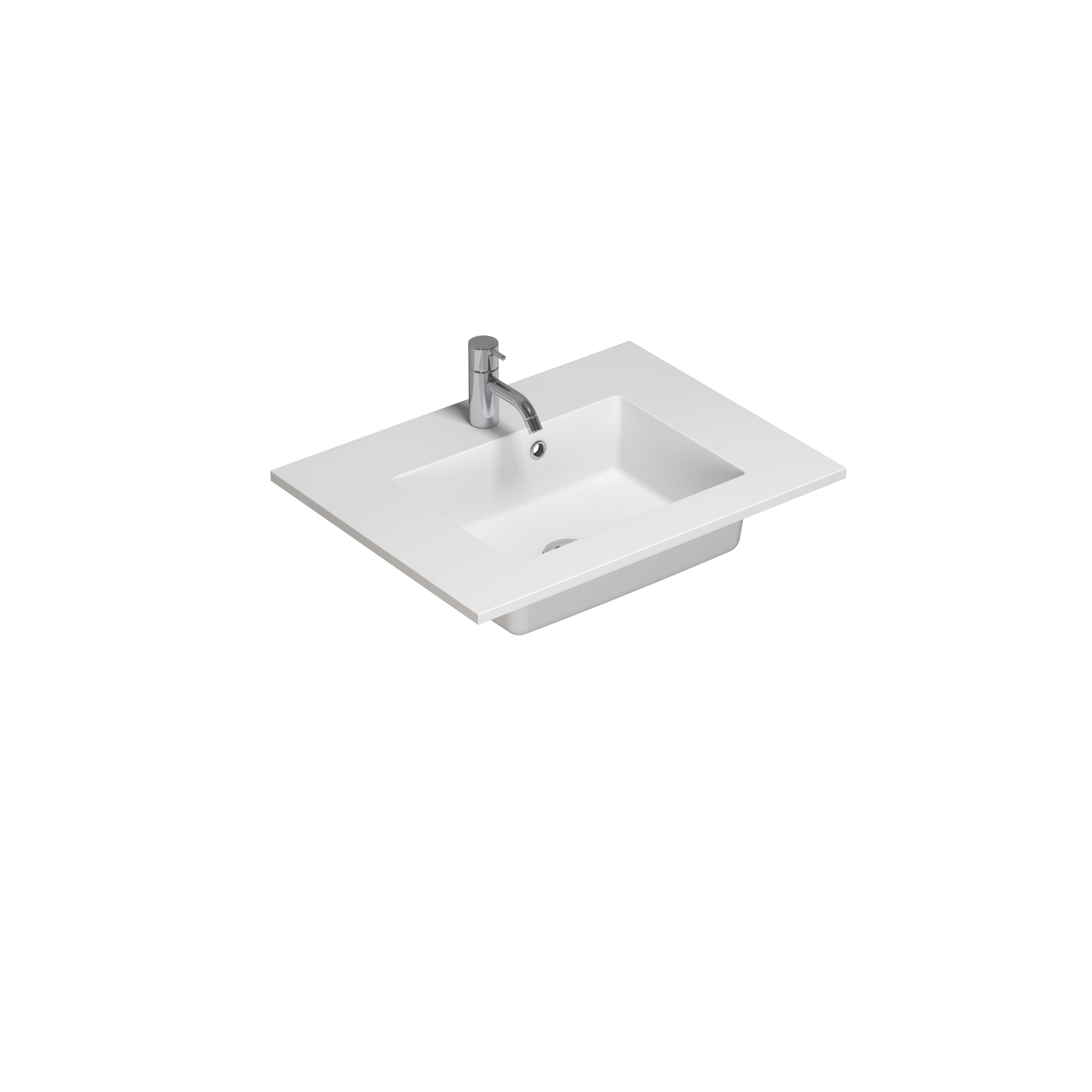 Scanbad Delta Micca håndvask 60 cm solid surface hvid