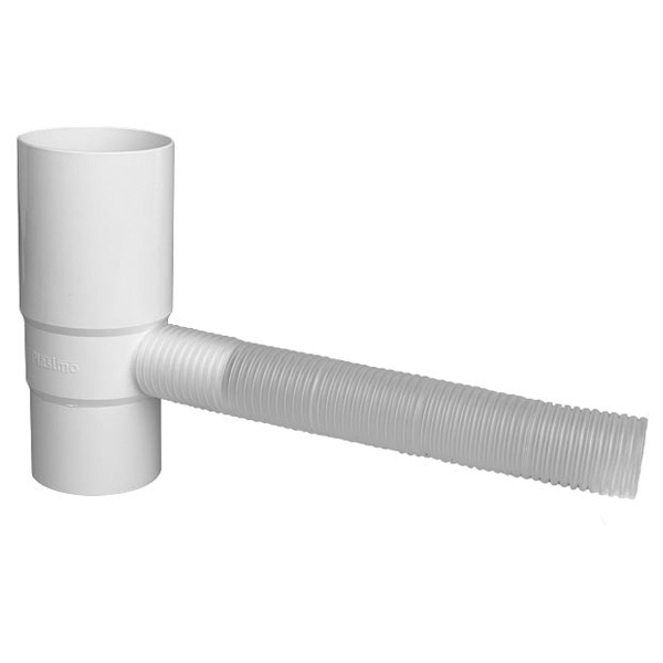 Plastmo plast vandudtag 75 mm med flexslange i hvid