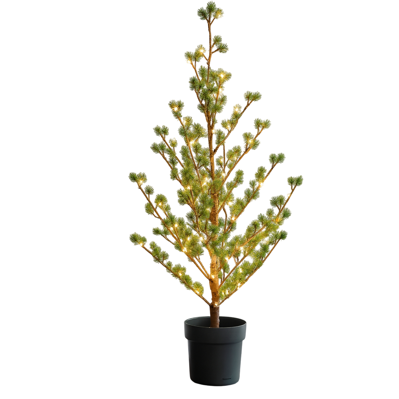 Nordic Winter Kunstigt Lærketræ i potte med LED lys og batteriboks 90 cm
