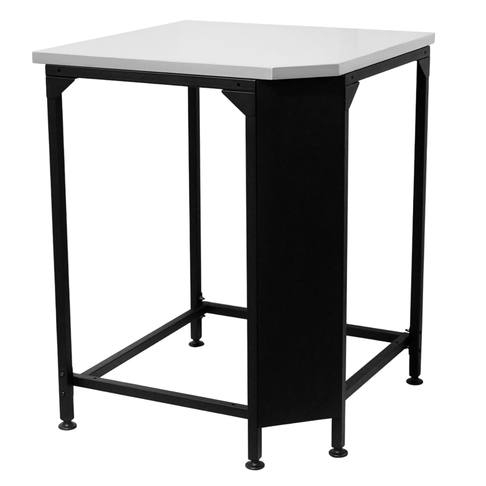 Cozze Hjørnebord 705x705 med rustfrit bordplade