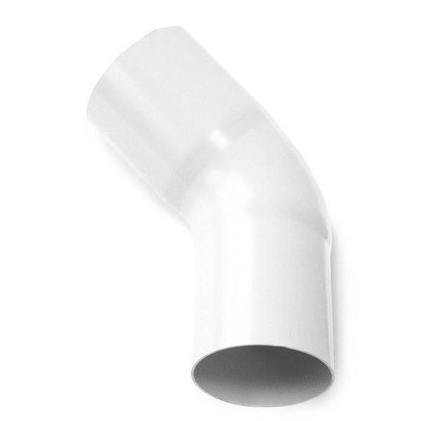 Plastmo plast 45 gr. bøjning 75 mm i hvid