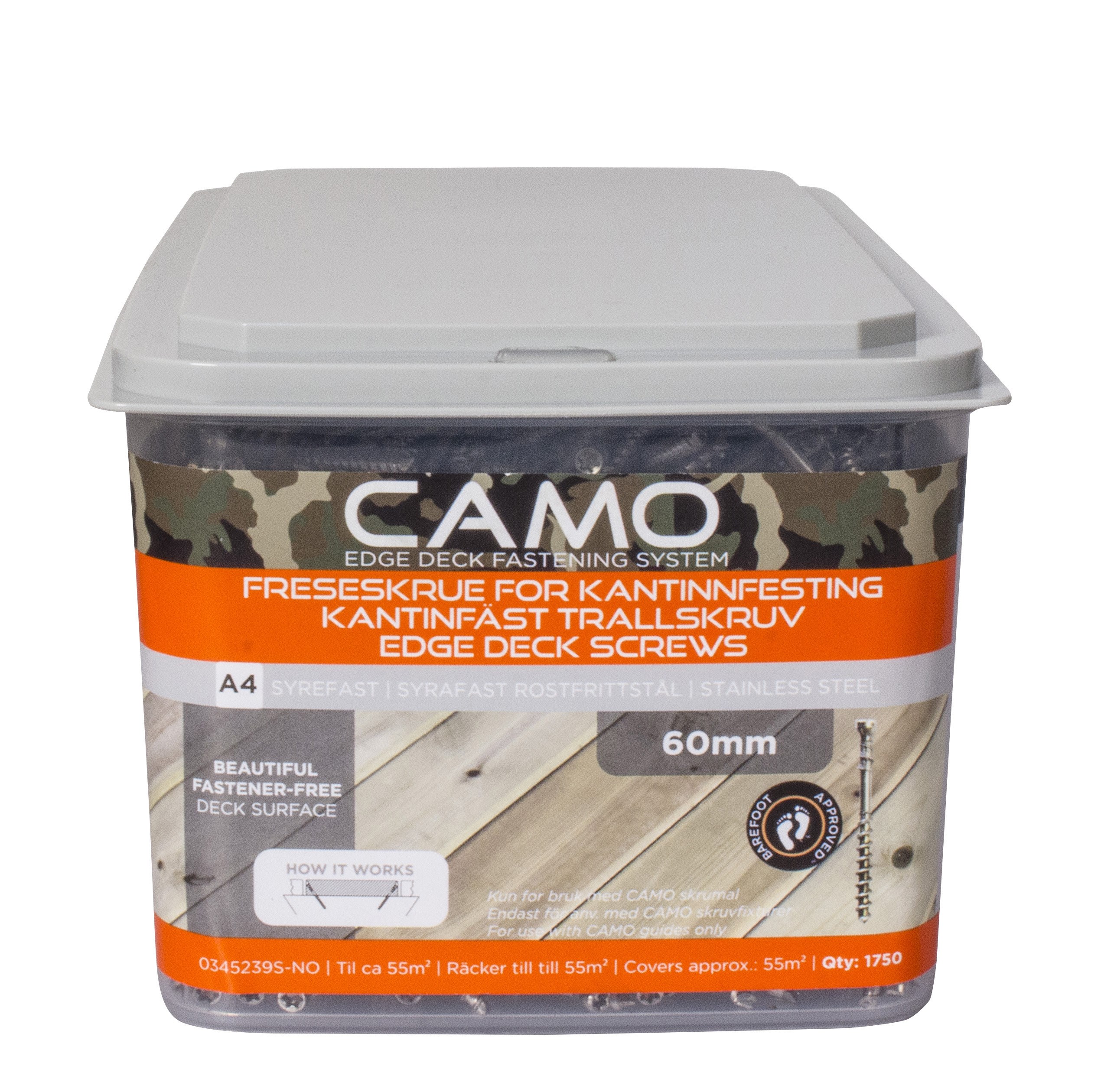 Camo Terrasseskrue A4 1750 stk. inkl. 2 stk. bits