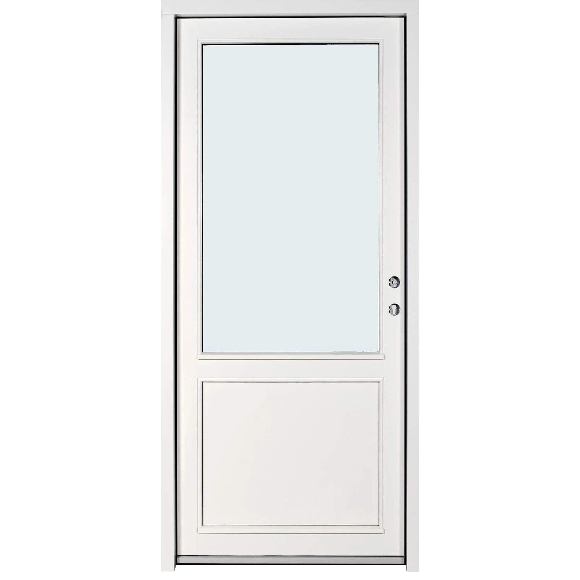 Outline Facadedør i hvid med 3-lags klart glas 114x948x2118 mm - Højre