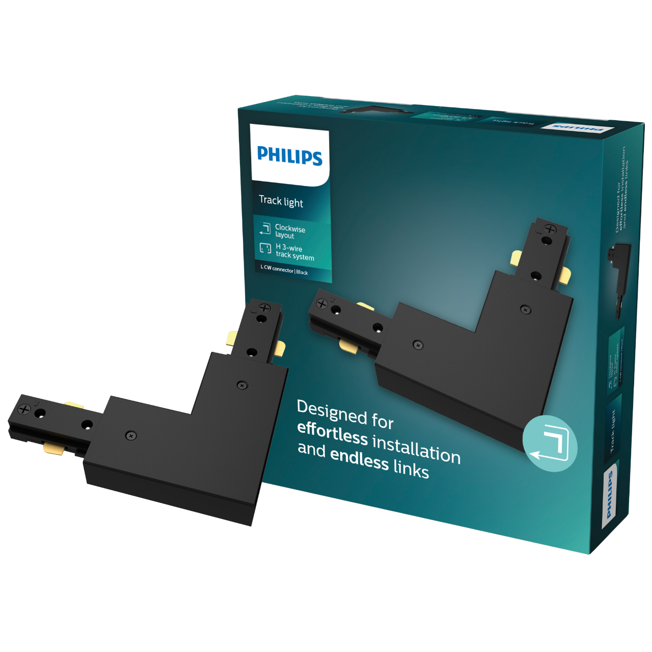 Philips EasyLink L-stik, venstre i sort