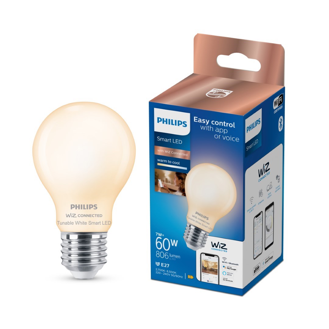 Philips Smart LED E27 A60 7W Matteret Tunable White pære